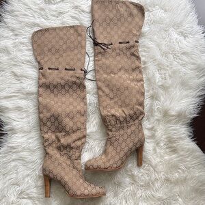 Tan over the knee boot